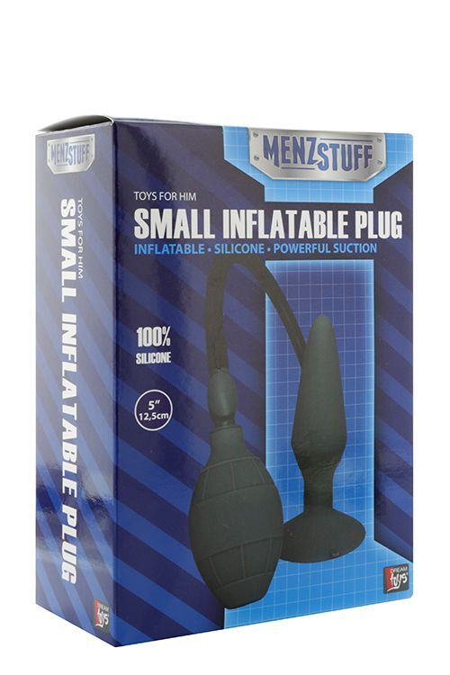 Чёрная анальная пробка с функцией расширения Small Inflatable Plug - 12,5 см.