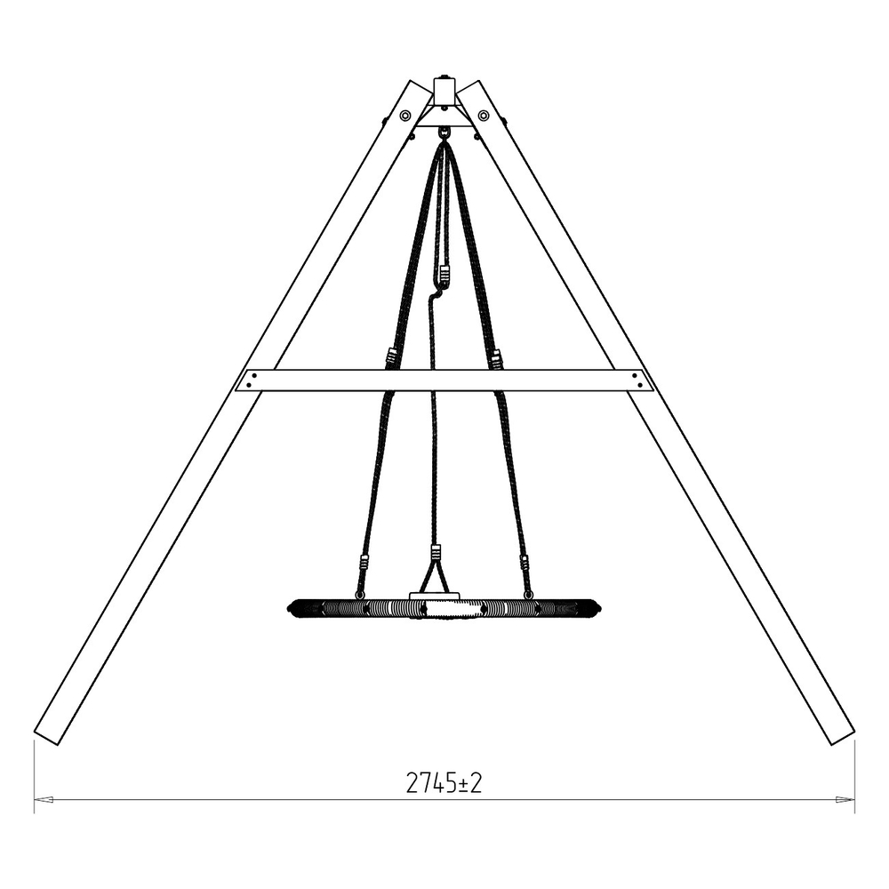 Деревянные качели с качелями гнездо 100 см