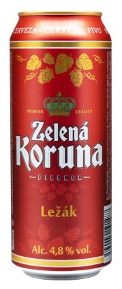 Пиво Зелена Коруна Лежак / Zelena Koruna Lezak 0.5л - 12шт