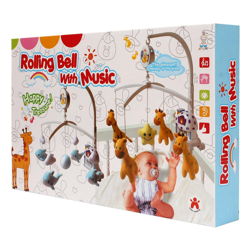 Карусель музыкальная для малышей, коробка XQT-712
