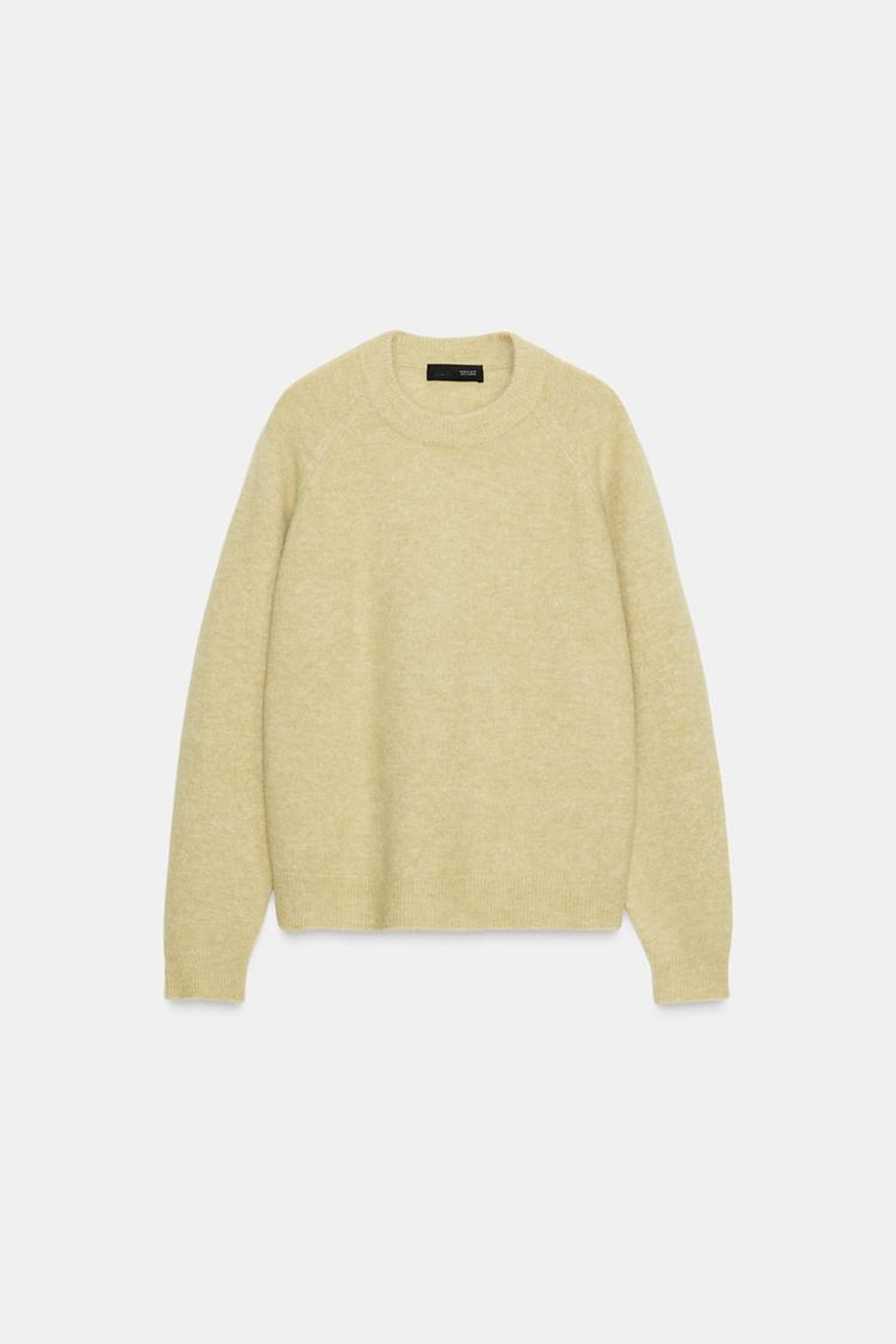 ZARA СВИТЕР ИЗ ШЕРСТИ И АЛЬПАКИ, СВЕТЛО-ЗЕЛЕНЫЙ