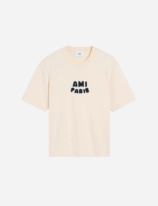 AMI PARIS Patch Cream T-Shirt