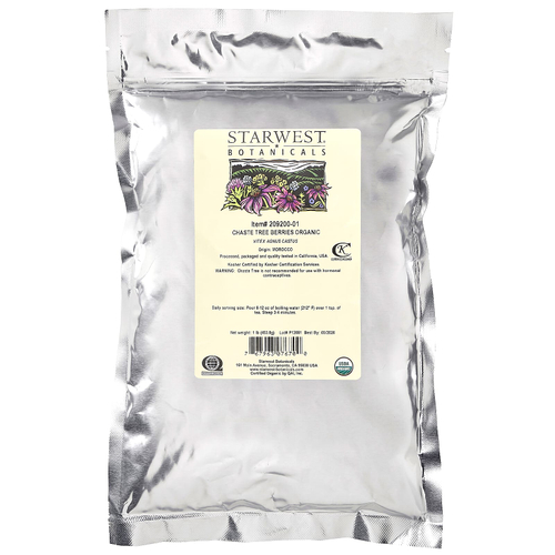 Starwest Botanicals, Порошок из органических ягод целомудрия, 453,6 г (1 фунт)