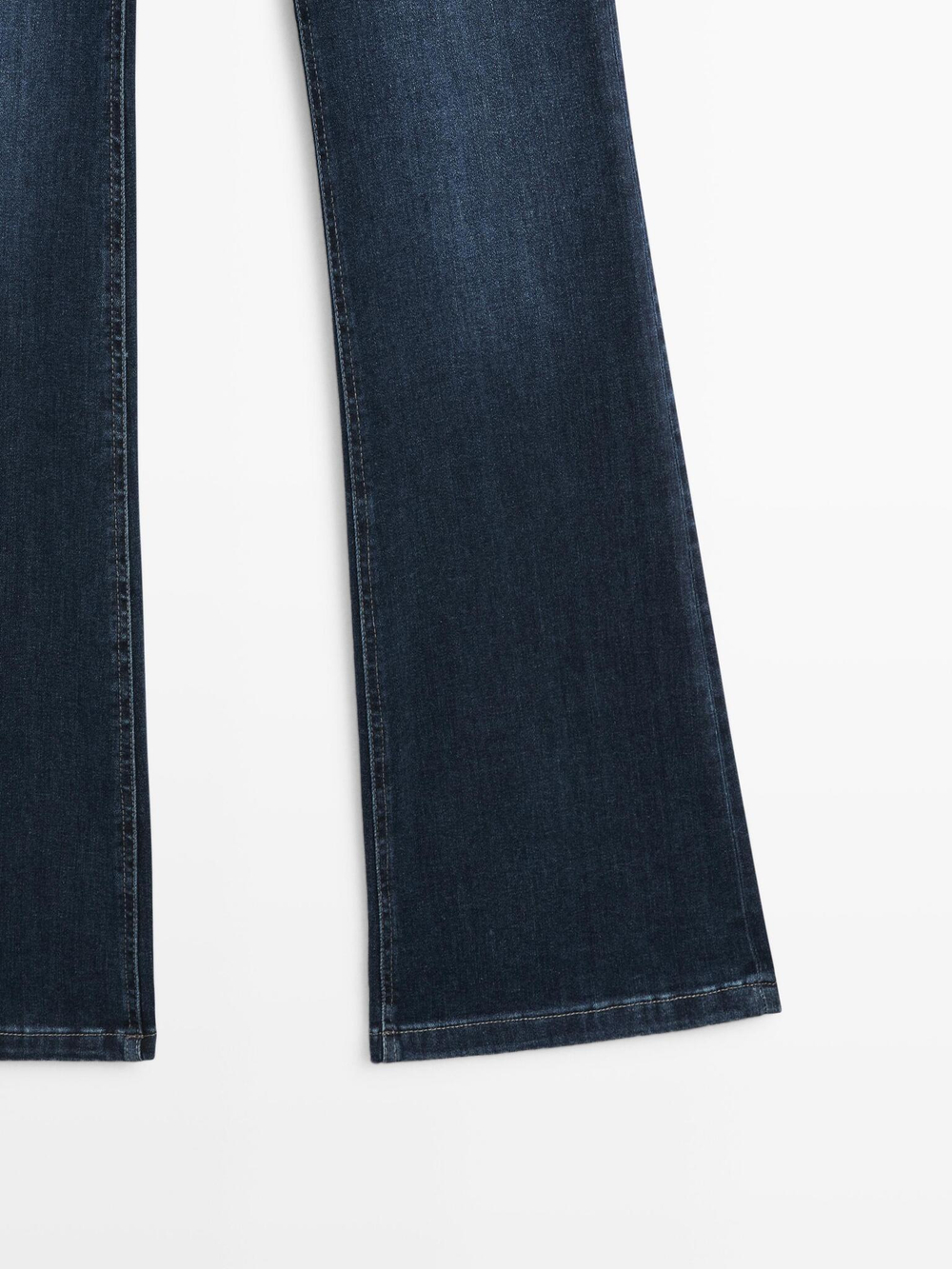 Massimo Dutti Расклешенные джинсы скинни с высокой посадкой, темно-синий