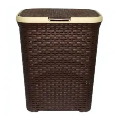 Корзина для белья 40л. с крышкой коричневая