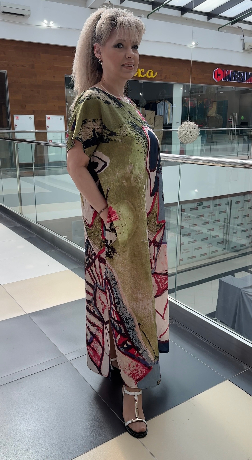 Красивое платье с изображением в стиле Пикассо