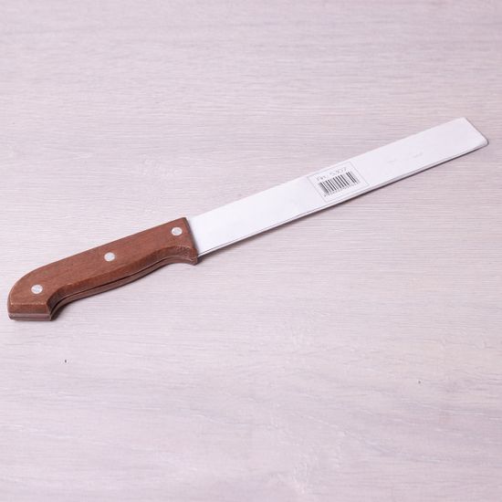 Нож кухонный разделочный из нержавеющей стали Kamille KM-5307 (лезвие 20,5 см, рукоятка 12 см) с деревянной ручкой