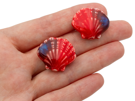 Бусина "Ракушка гребешок" 21х24,5мм, керамика