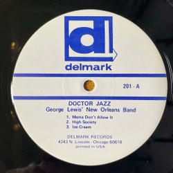Винтажная виниловая пластинка LP George Lewis New Orleans Ragtime Band Doctor Jazz (USA 1980)
