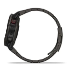 Спортивные наручные часы Garmin Fenix 6 Pro Solar титановый DLC карбон с DLC титановым ремешком 010-02410-23