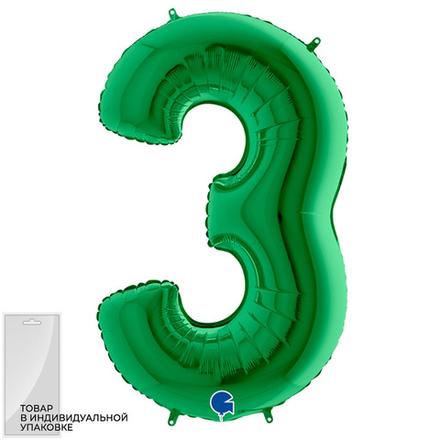Цифра "3" зелёный Gr