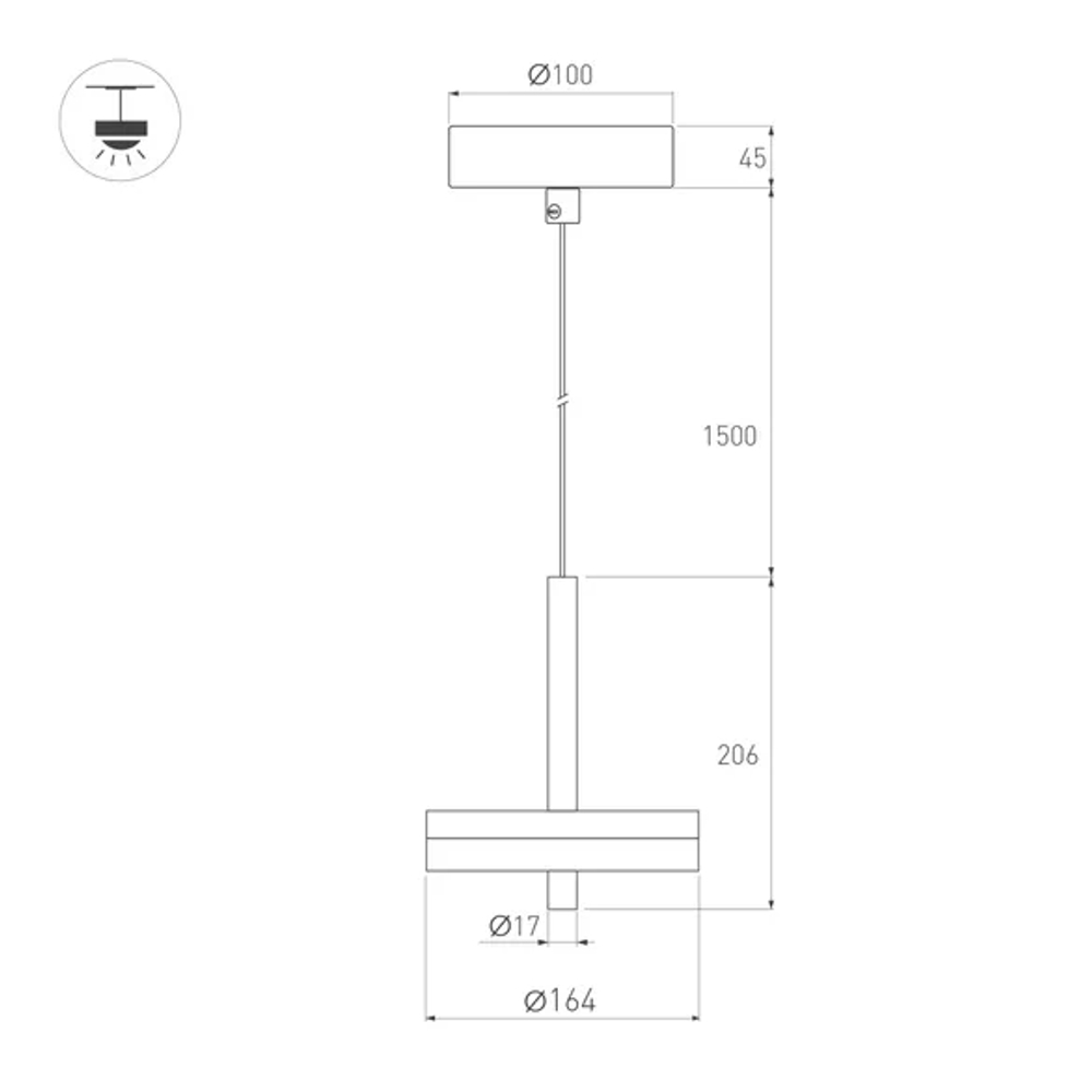 Светильник SP-MENTA-R165-12W Warm2700 (BK, 130 deg, 230V) (Arlight, IP20 Мрамор, 5 лет) 061697