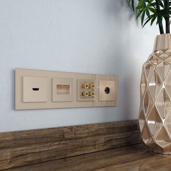 Акустическая розетка Werkel х4 шампань W1185011 4690389157523