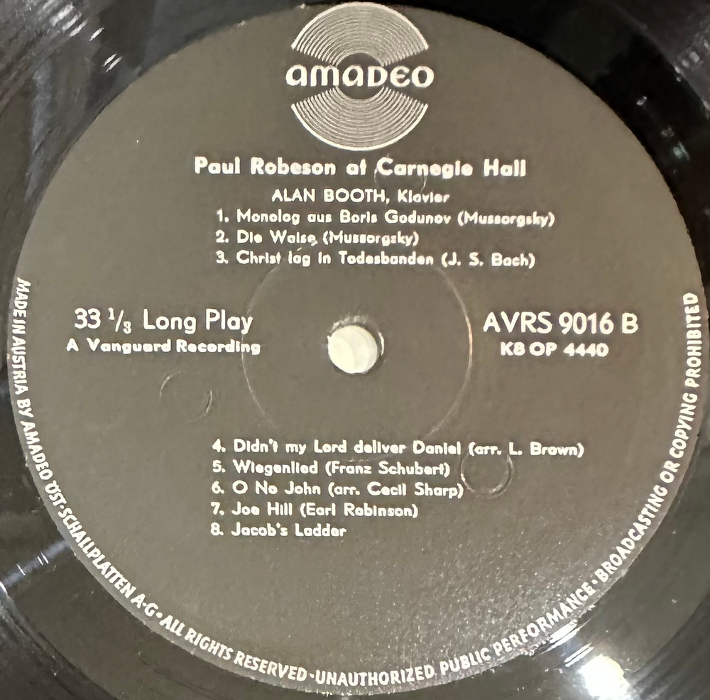 Paul Robeson - At Carnegie Hall (Австрия)