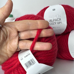 ALPAKA COZY UP - Stock Italy; 15% меринос, 40% альпака, 45% п/а; 47м/100гр Вес моточка 100гр; Цена за моток, цвет: Красный