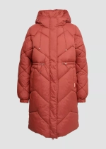Стеганое пальто с капюшоном