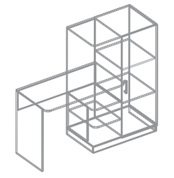 Стол письменный с пеналом "Милана" (гаскон пайн/белый лофт), ЛДСП, Велес