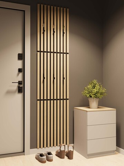 Вешалка настенная для прихожей натуральный дуб