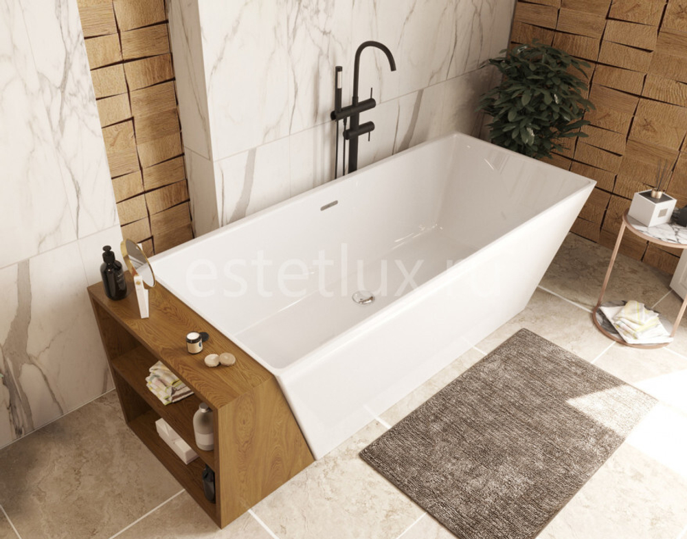 Ванна из литьевого мрамора Эстет Манхэттен 175х77 белая, ФР-00006566