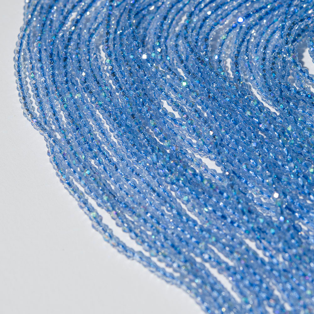 Синяя шпинель синтетическая с эффектом иризации, 2мм, шар, микроогранка