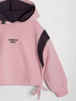 Худи для девочки с завязками розовое