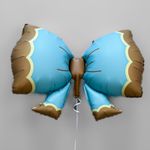 К Шар (37''/94 см) фигура Бант Голубой Сатин(БГ-27)