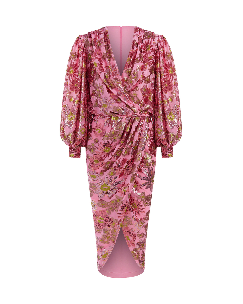 Платье макси из шифона с пайетками