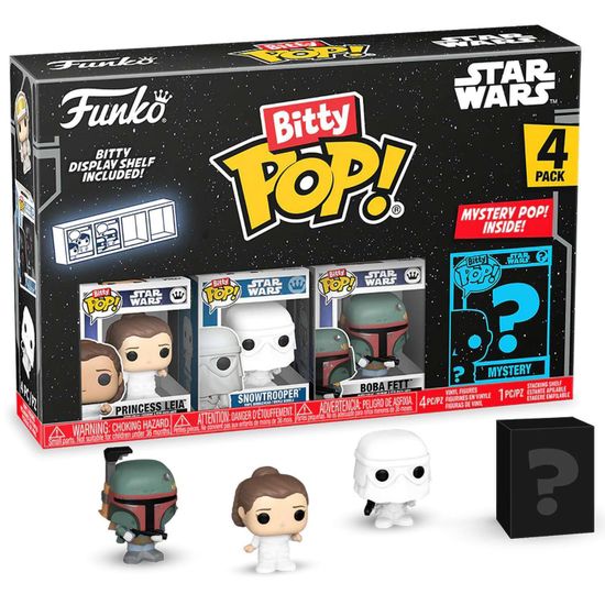 Фигурка Funko Bitty POP! Star Wars S2 Princess Leia+Snowtrooper+Boba Fett+Mystery (1 of 4) 4PK 83669 / Фигурка Фанко Битти Поп! по мотивам вселенной "Звездные войны"