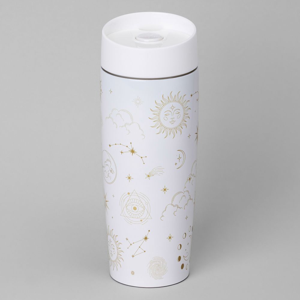 ТЕРМОКРУЖКА AGNESS "SUPERNOVA WHITE" 360МЛ, КОЛБА НЕРЖ.СТАЛЬ 18/10