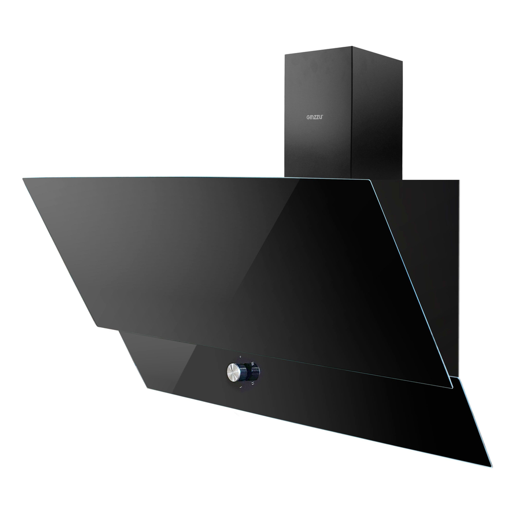 Вытяжка наклонная HKH-503 Ginzzu черное стекло, 90см, 650м3/час