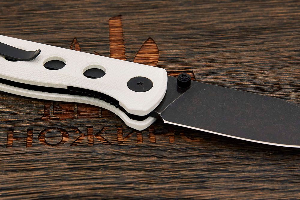 Нож складной QSP Canary Folder, клинок 72мм, сталь Sandvik 14C28N BW, рукоять G10 белый