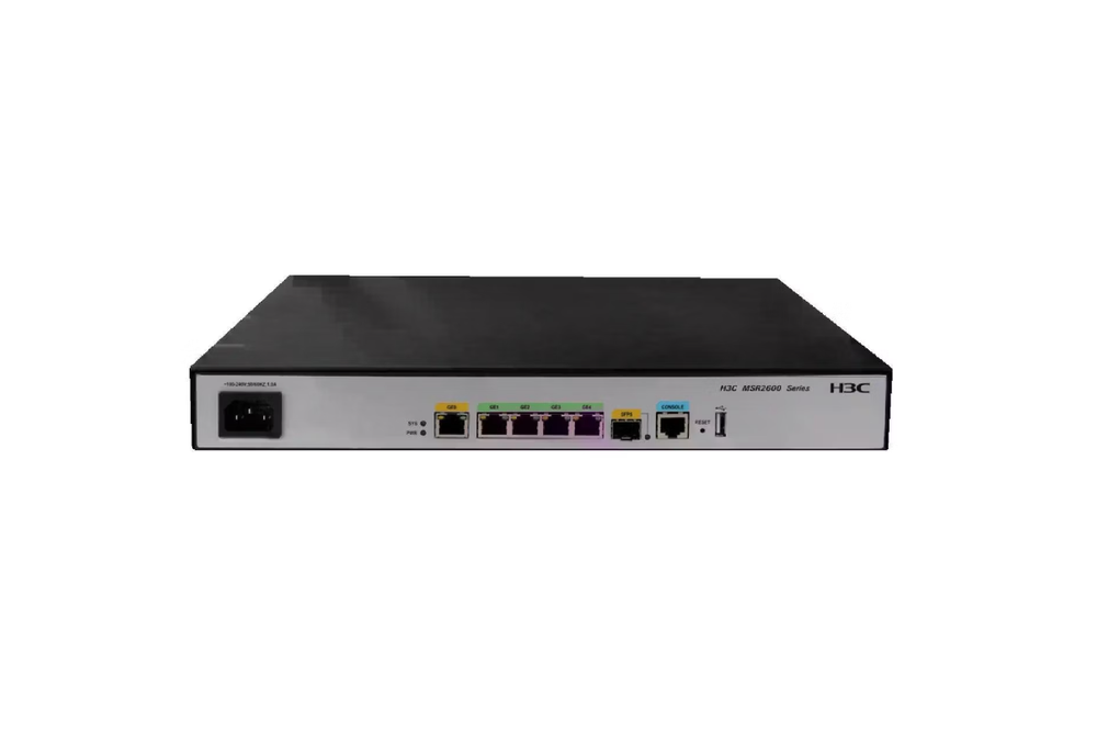 Маршрутизатор H3C "RT-MSR2600" RT-MSR2600, 4 порта, USB, Wi-Fi, черный