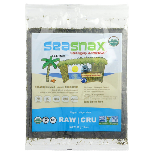 SeaSnax, Органические водоросли, 28 г (1 унция)