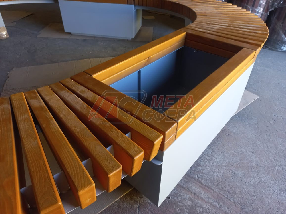 Лавка Rail Road 02 с 3-мя вазонами