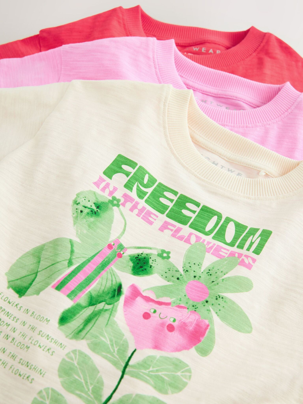 Пижама для девочки Next AC0-795, 3 шт., Розовый, Голубой, Оранжевый