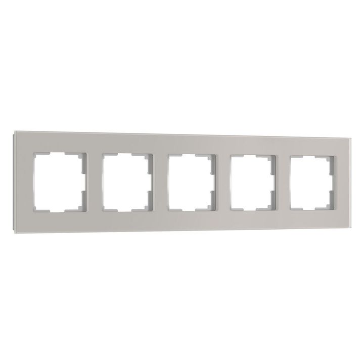 Рамка Werkel Senso на 5 постов дымчатый стекло soft-touch W0053117 4690389214301