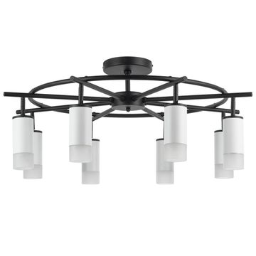 Люстра на штанге с акрилом 8*GU10 LR7183681 черный/белый Rullo Lightstar