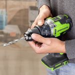 Дрель-шуруповерт ударная акк. Greenworks GD24DD140, 24V,б/щет,70/140Нм,Anti-kickback,1x4Ач,ЗУ,кор (3707607CUB)