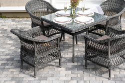 "Сицилия" обеденная группа плетеная, цвет графит