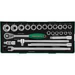 Набор торцевых головок JONNESWAY 1/2" DR 10-32 мм 24 пр.