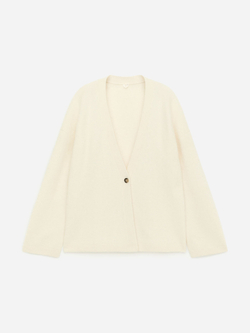 ARKET КАРДИГАН ИЗ СМЕСИ АЛЬПАКИ И ШЕРСТИ, ЭКРЮ