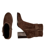 Кожаные ботильоны на каблуке TORY BURCH - коричневый(156277)