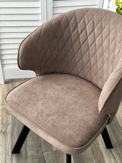 Стул SKAT 360 град. поворот. B5 Капучино, велюр / черный каркас, М-City