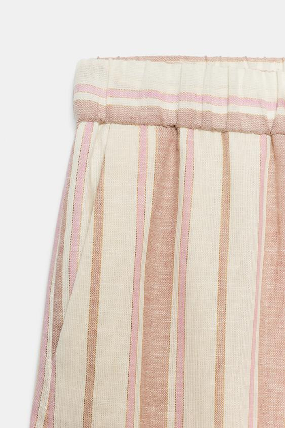 ZARA ШИРОКИЕ БРЮКИ В ПОЛОСКУ С МЕТАЛЛИЗИРОВАННОЙ НИТЬЮ, РАЗНОЦВЕТНЫЙ