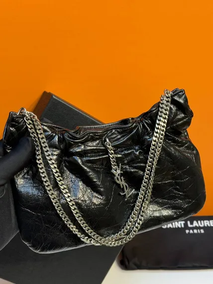 Кожаная сумка-хобо Saint Laurent Pacpac черный