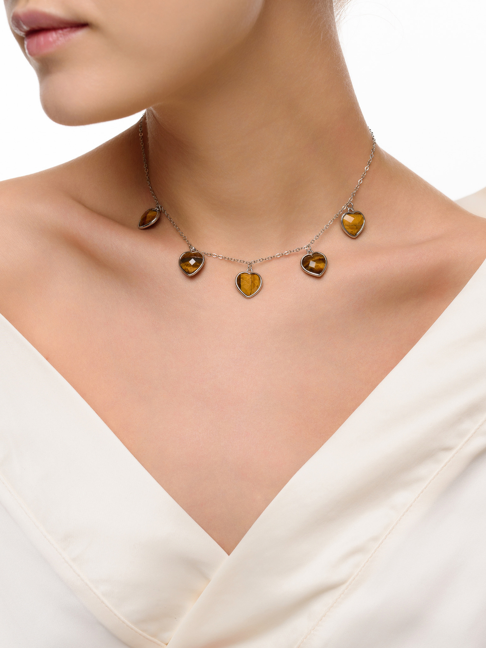 Чокер "Amour" с тигровым глазом Silver