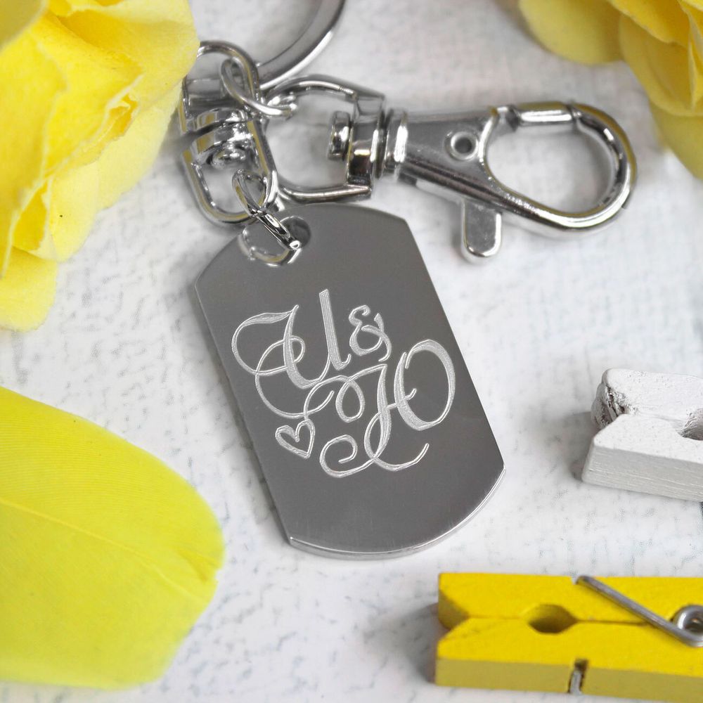 Стальной мини брелок с гравировкой на заказ