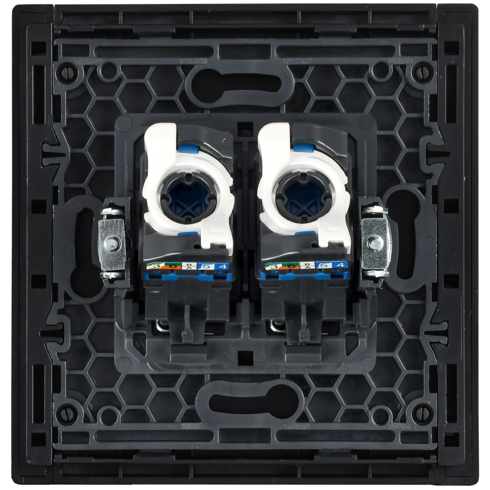 FORTE&PIANO Розетка компьютерная двойная RJ45 кат.6 FP234M металл белый IEK