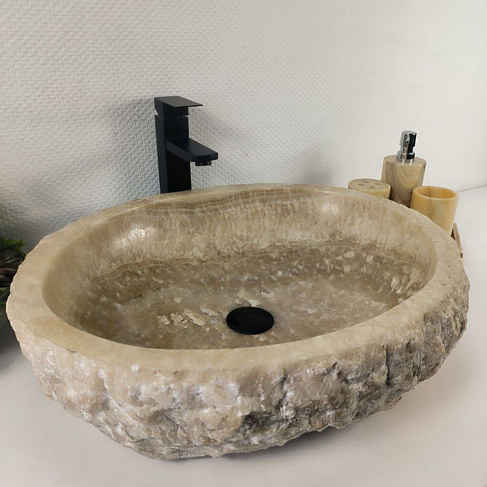 Каменная раковина из оникса Erozy Yellow EO-04257 (57*47*15) 0160 из натурального камня