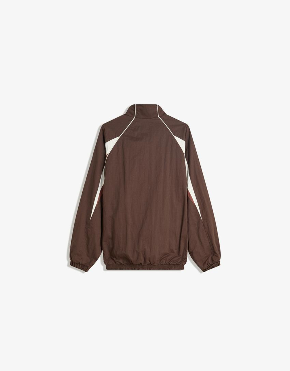 BERSHKA Легкая спортивная куртка, коричневый